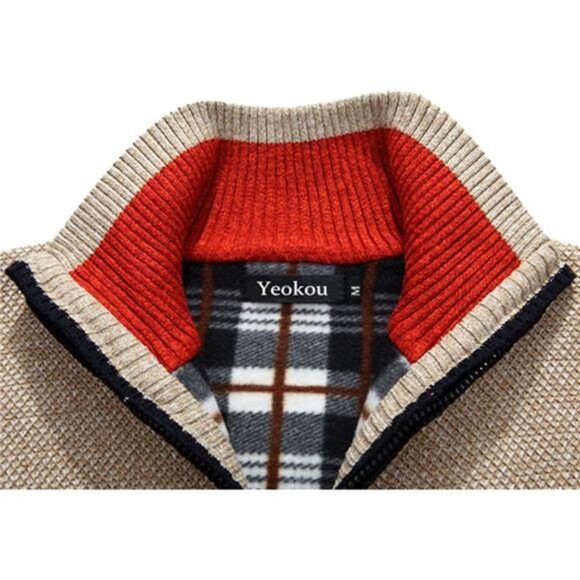 Shawl Collar Cardigan - Slim Fit Button Cable Knit - Picture 2 of 6